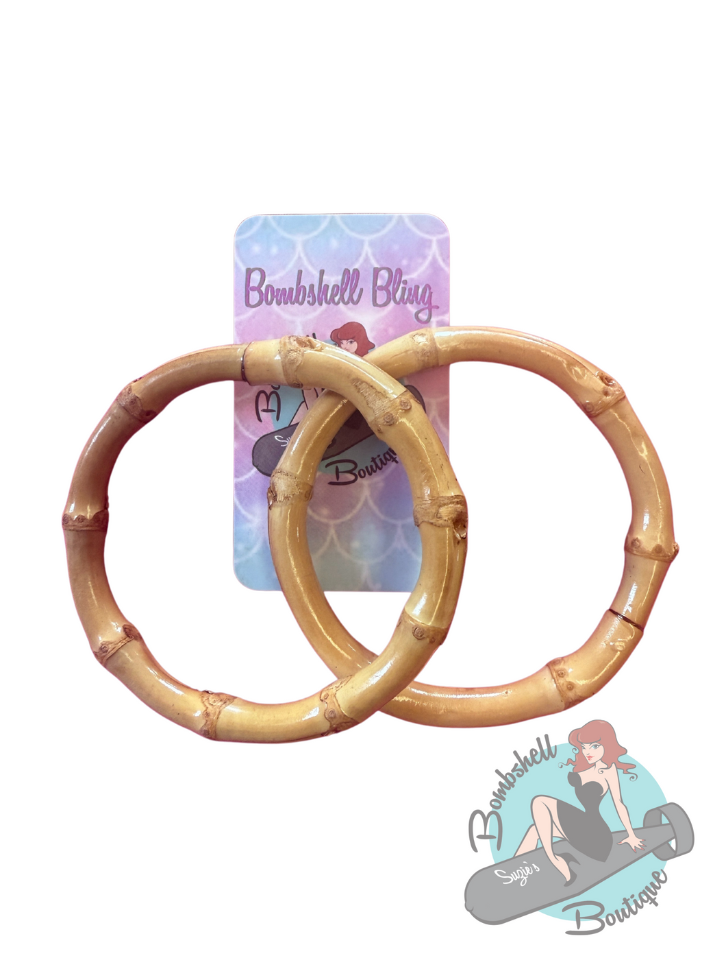 Bamboo natural bracelets for pinup tiki tropical accessories