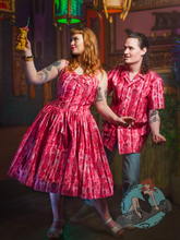 Blushing Tiki Drop Waist Evie Swing Dress