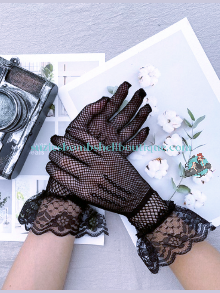 Bombshell Fishnet Gloves Suzie s Bombshell Boutique
