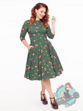 Unique Vintage Devon Winter Fox Swing Dress