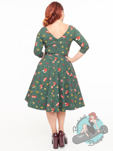 Unique Vintage Devon Winter Fox Swing Dress