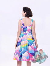 Miss Lulo Rainbow Clouds Swing Dress