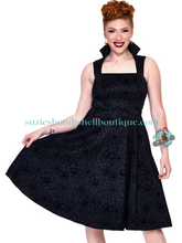 Voodoo Vixen Floral Spider Web Flocked Flare Dress