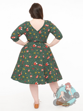Unique Vintage Devon Winter Fox Swing Dress