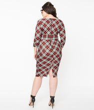 Unique Vintage Lyddie Dress - Red / Grey Plaid