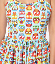 Unique Vintage Darcy Owl Print Swing Dress