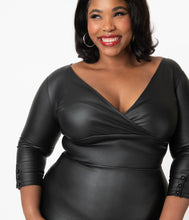 Unique Vintage Lyddie Vegan Leather Wiggle Dress