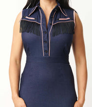 Unique Vintage Western Fringed Wiggle Dress