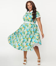 Unique Vintage Alexis Seaside Print Dress