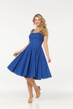 Timeless London Valerie Dress in Blue broderie Anglaise cotton sundress retro vintage 40s 50s 1950s pinup girl clothing pinup dress canadian pinup pinup canada canadian pinup shop suzie's Bombshell Boutique