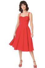 Timeless London Valerie Dress in Red broderie anglaise cotton sundress 50s dress retro vintage pinup clothing rockabilly pinup girl Canadian Pinup shop Suzie's Bombshell Boutique