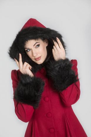 Hell Bunny Elvira Coat - Burgundy – Suzie's Bombshell Boutique