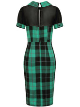 Collectif Mac Foliage Check Pencil Dress