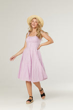 Timeless London Valerie Dress in Lilac mauve perriwinkle purple broderie anglaise eyelet swing dress retro vintage 40s 50s pinup swing dress cotton sundress Suzie's Bombshell Boutique
