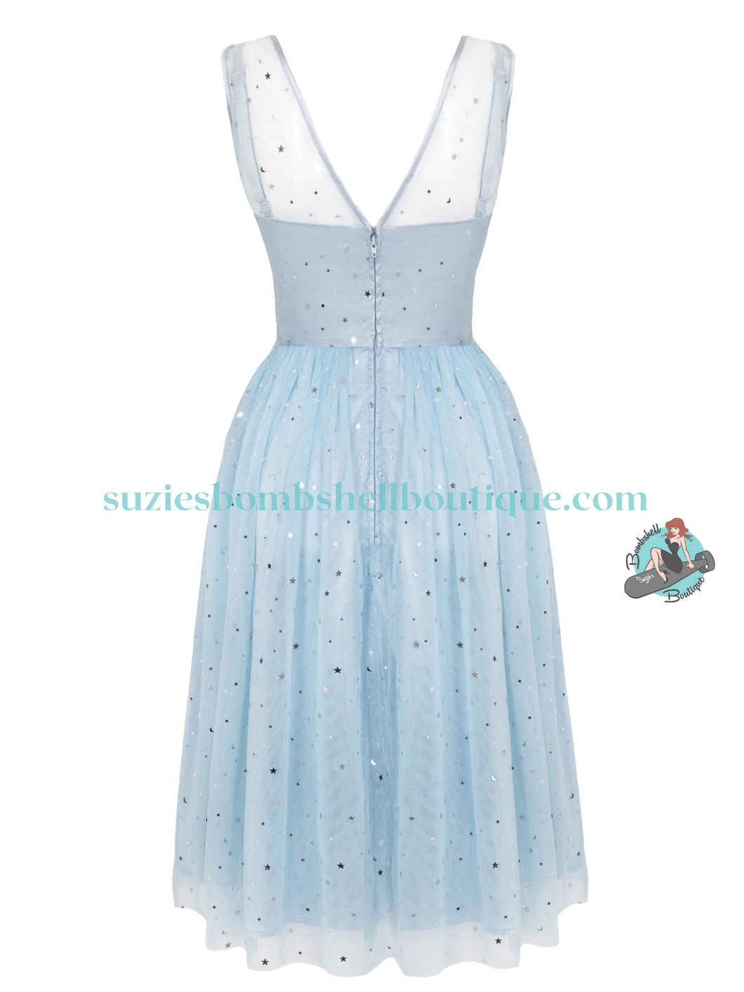 Hell Bunny Infinity 1950's Dress - Blue Suzie's Bombshell Boutique Hell Bunny Infinity 1950's Dress - Blue Suzie's Bombshell Boutique