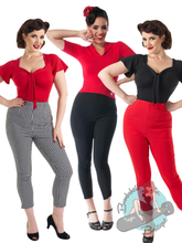 Pinup women wearing classic vintage style capri pants