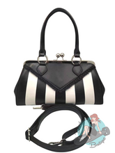 Banned Retro Black and White Striped Handbag