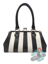 Banned Retro Black and White Striped Handbag