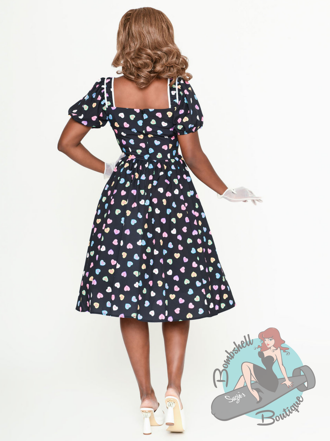 Unique Vintage Candy Heart Swing Dress Suzie s Bombshell Boutique