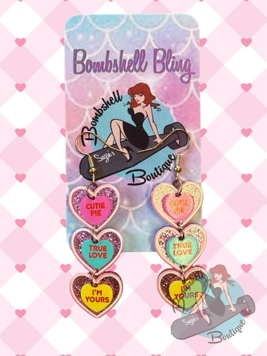 Candy conversation heart earrings