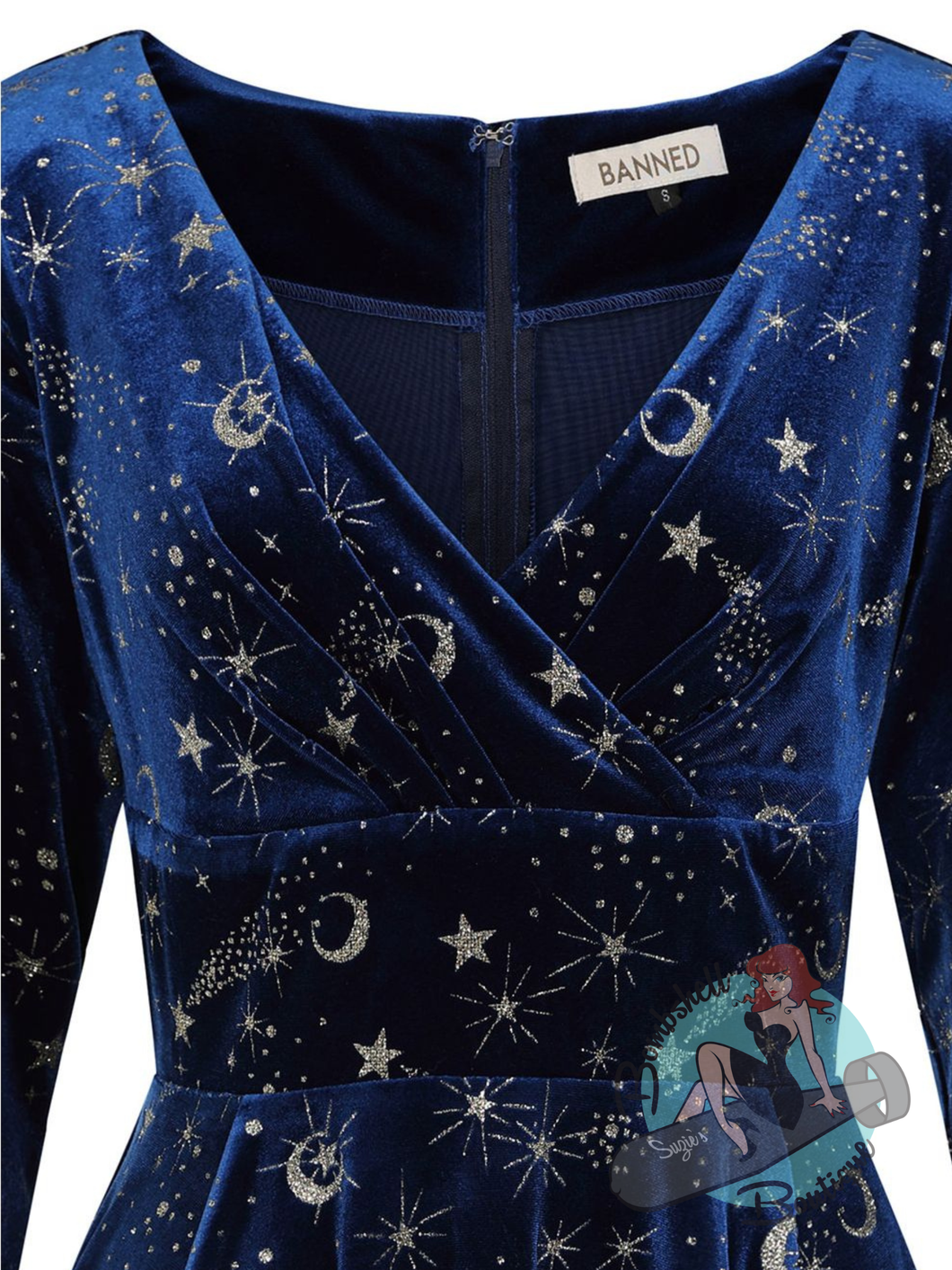 blue velvet star dress Cosmic Witch Blue Velvet Galaxy Star Dress