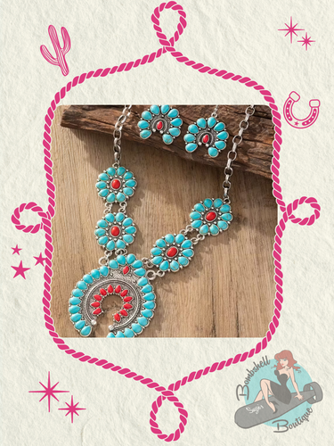 Western Boho Necklace & Earrings Set