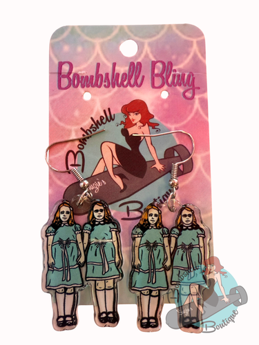 Acrylic earrings of twins from the Shining