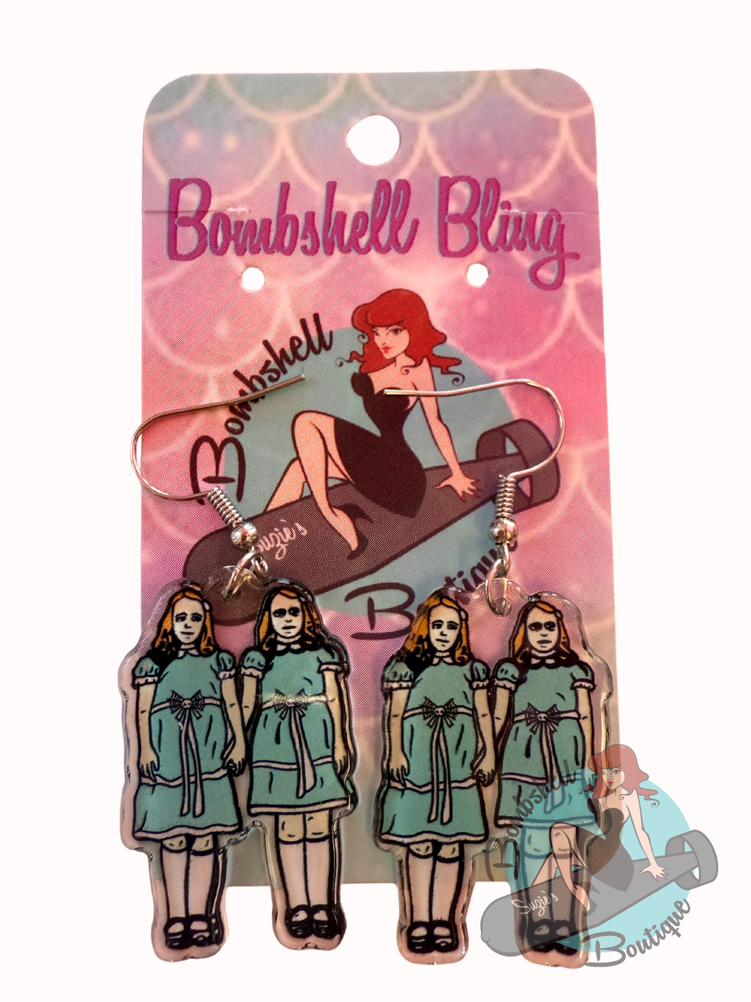 Acrylic earrings of twins from the Shining