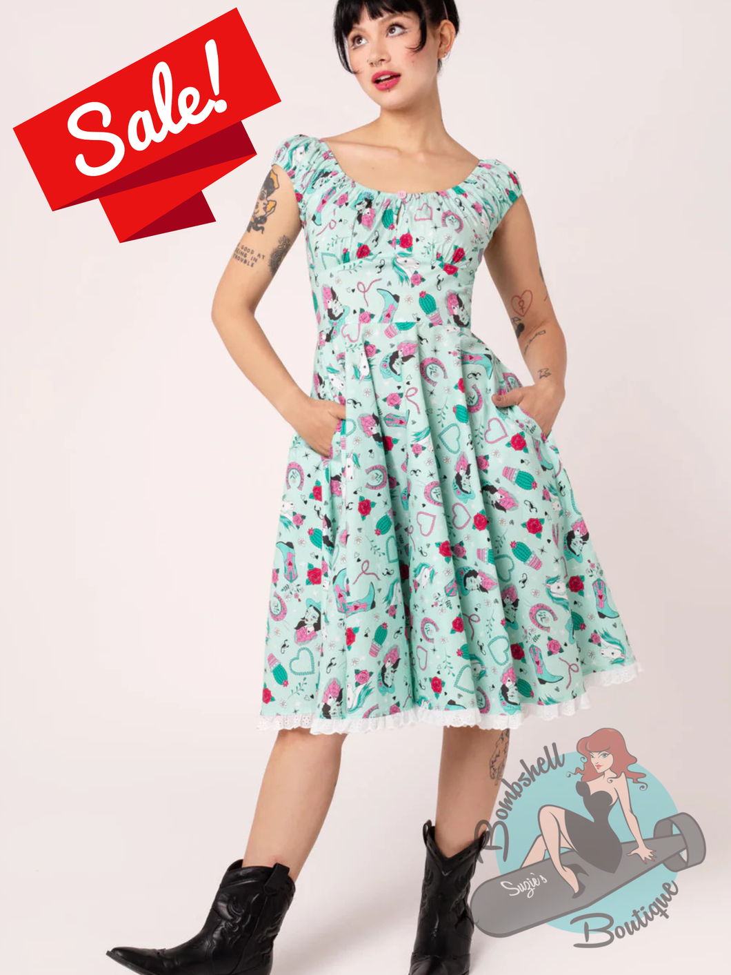 Hell Bunny Kellie Western Swing Dress