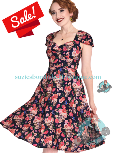 Voodoo Vixen Day of the Dead Flare Dress