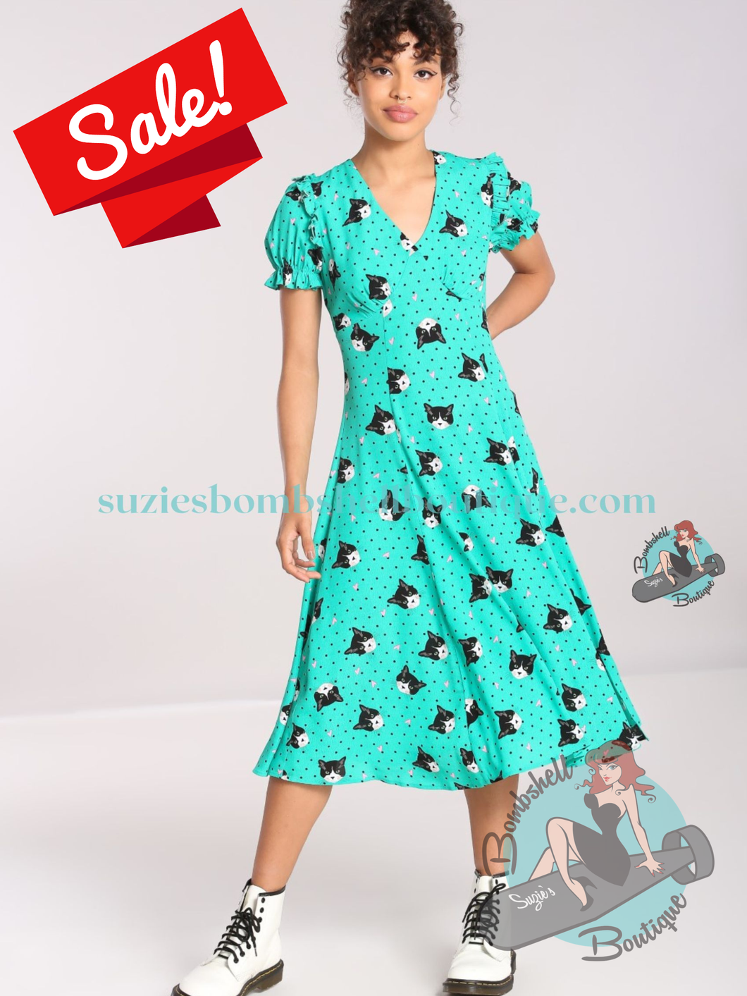 Hell Bunny Love Cats Dress
