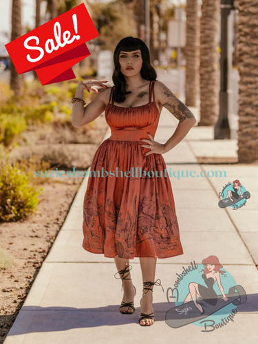 Boulevard Nights Custom Pueblo Border Print Dress