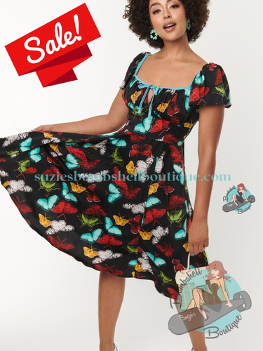 Unique Vintage Butterfly Swing Dress