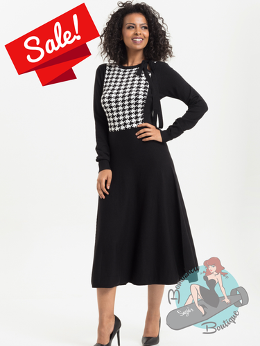 Voodoo Vixen Sofia Houndstooth Knit Dress