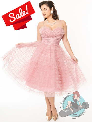 Unique Vintage Cupcake Pink Tulle Swing Dress