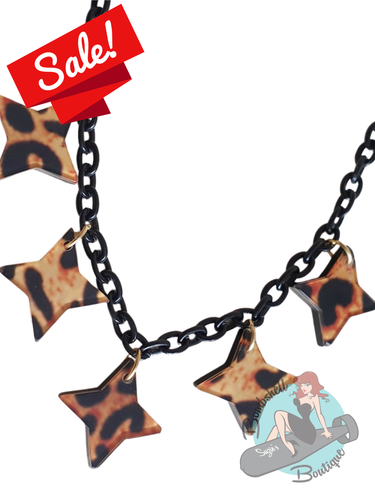 Bow & Crossbones Leopard Necklace
