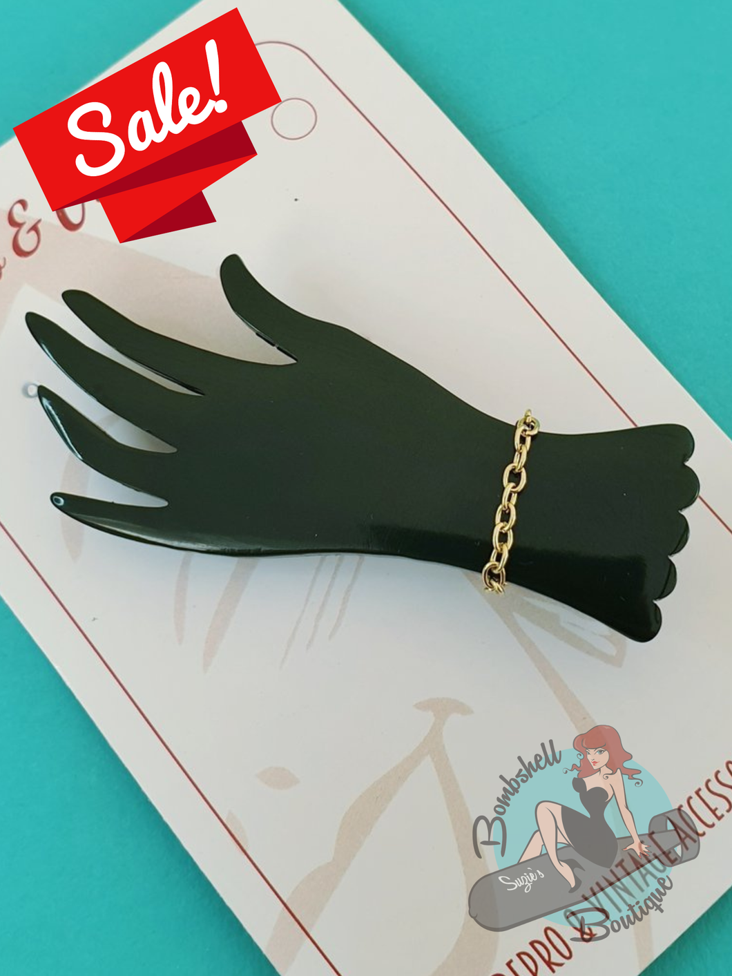 Bow & Crossbones Hand Brooch