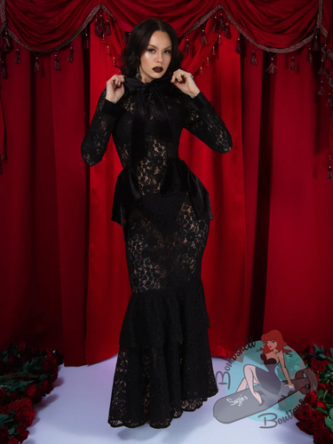 Elle Rebel Duchess du Noir Lace Maxi Dress