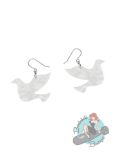 Erstwilder Dove Ripple Resin Drop Earrings - White