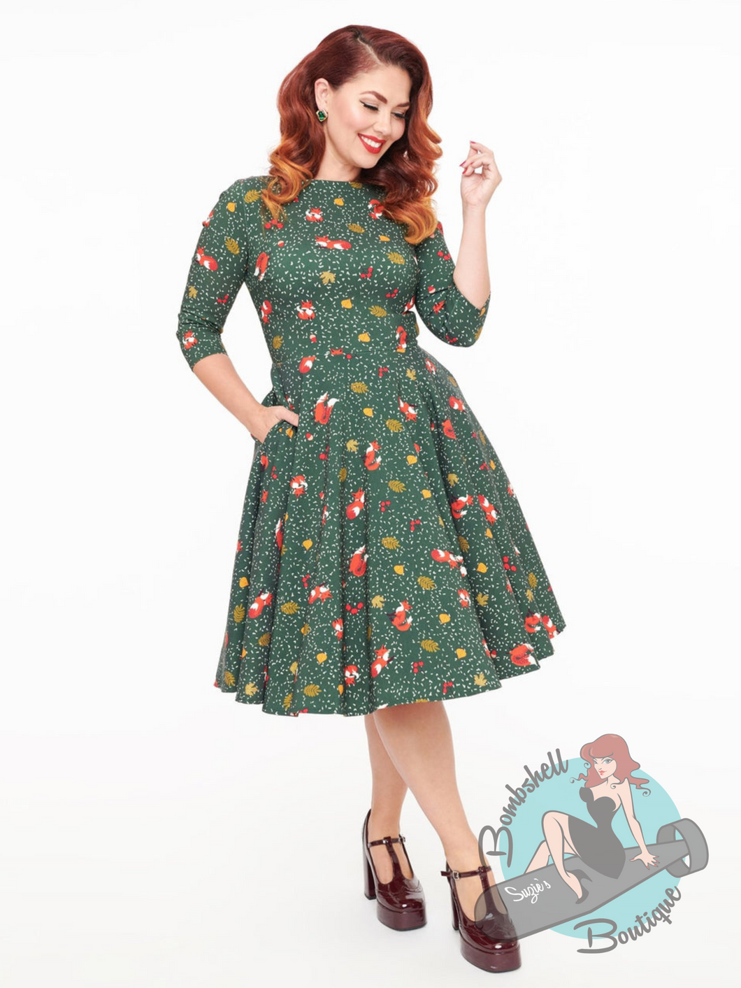 Unique Vintage Devon Winter Fox Swing Dress – Suzie's Bombshell Boutique