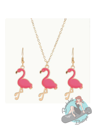 Bombshell Bling Flamingo Jewellery Set