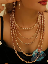 Golden Glamour Beaded Jewellery Set