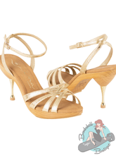 Nina Shoes Metal Heeled Golden Sandals