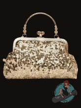 Gold Sequin evening bag with vintage kisslock clasp