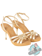 Nina Shoes Metal Heeled Golden Sandals