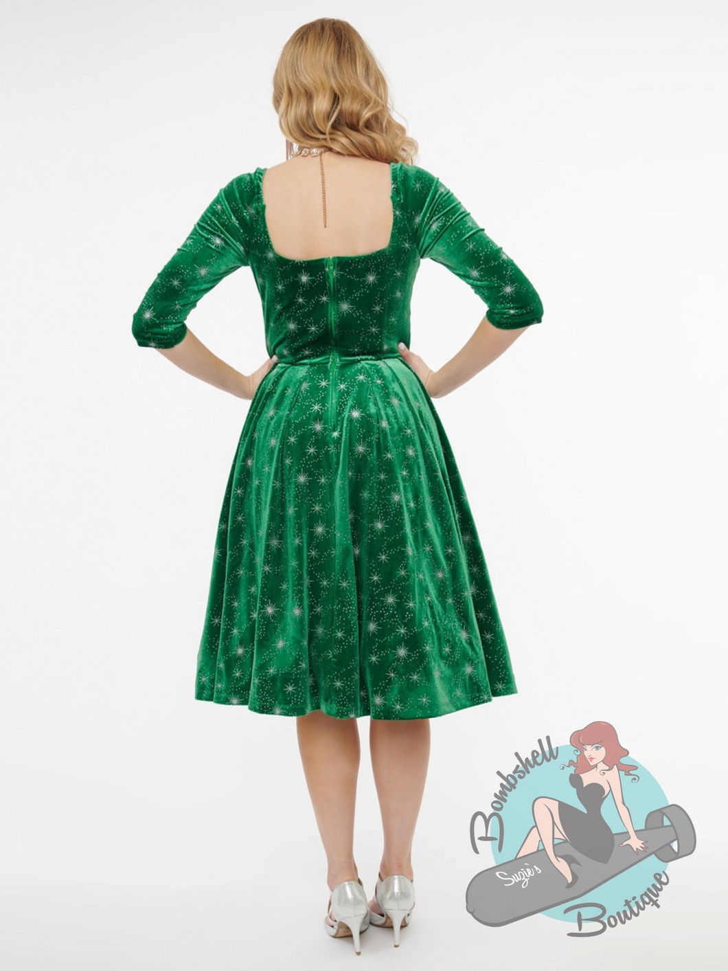 Unique Vintage Green Velvet Lamar Swing Dress Suzie's Bombshell Boutique Unique Vintage Green Velvet Lamar Swing Dress Suzie's Bombshell Boutique