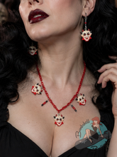 Retro Red Devil Necklace & Earrings Set