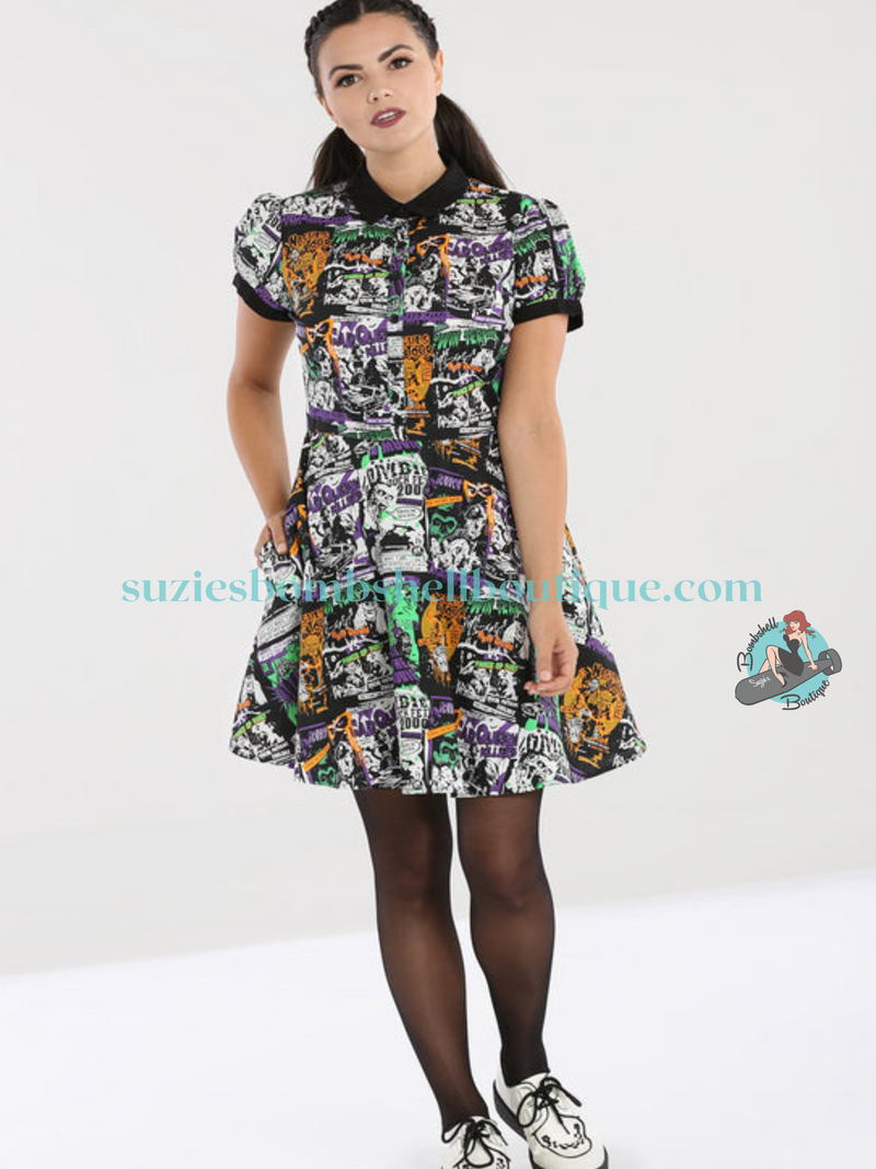 open lace back dress Cheer Bear Dress – Hell Bunny main image 0