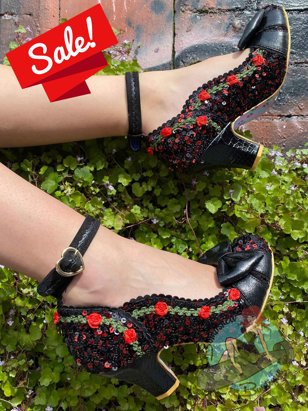 Irregular Choice Trellis Shoes - Black/Red ‼️LAST PAIR‼️