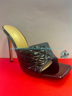 Katakomb Canada Katakomb Hollywood Shoes black shiny heels mules slides like those worn by Marilyn Monroe sexy pinup shoes Canadian Pin-Up Shop Suzie's Bombshell Boutique